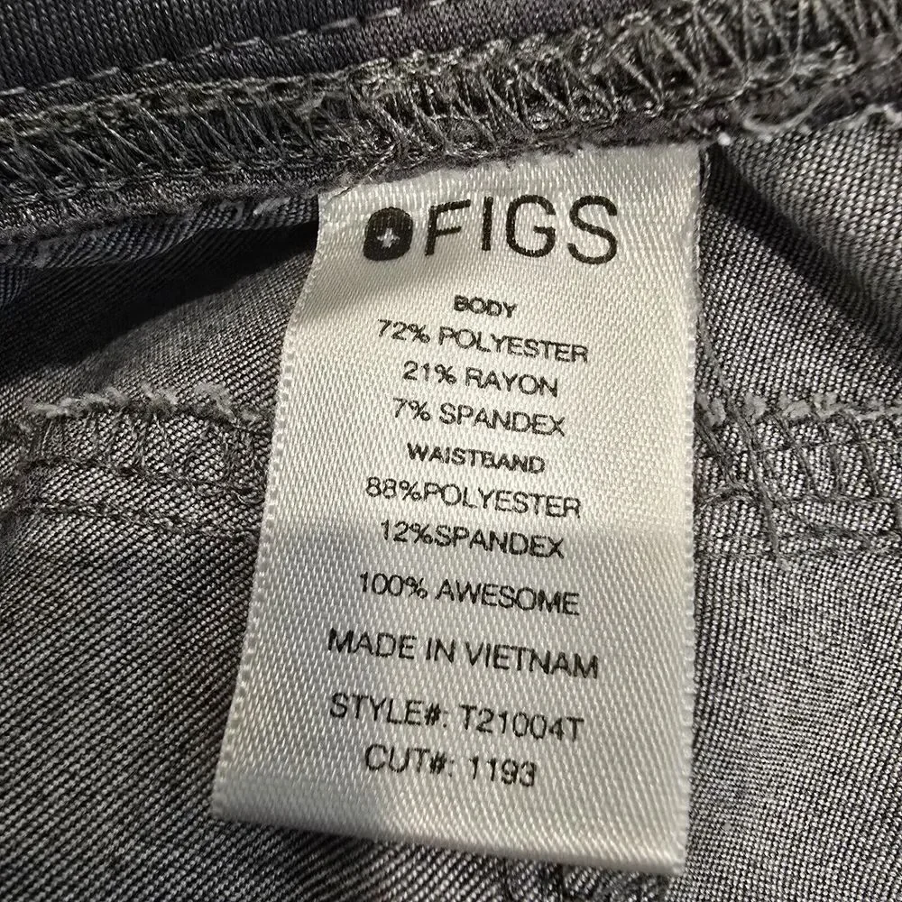 FIGS Pants Technical Collection‎ Kade Cargo Scrub Gray Womens XS/T .E132